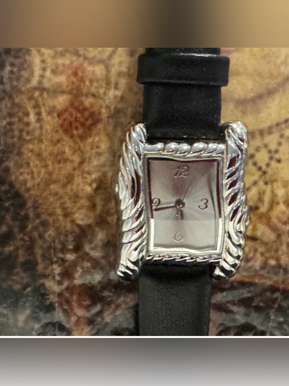 Vintage Angela Cummings‎ Studio Wavy Tank Watch 925 Sterling Silver with case